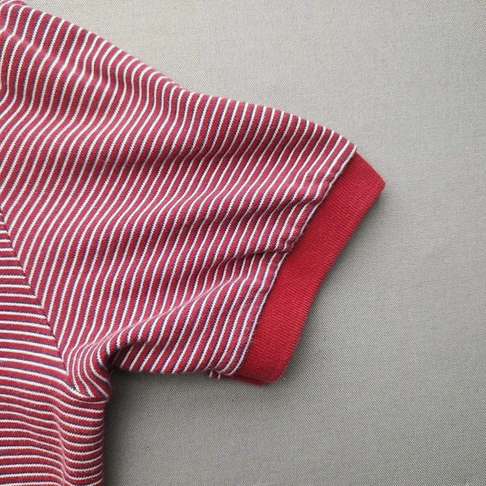 Vintage Polo by Ralph‎ Lauren Shirt Men's Large  Red Stripe Short Sleeve Cotton